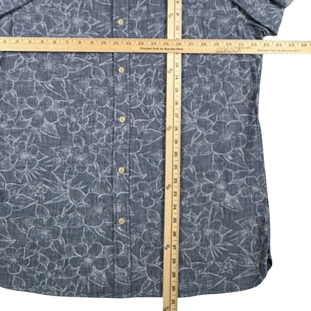 Banana Republic Mens Blue Floral Hibiscus Button Down Shirt Long Sleeve Large L